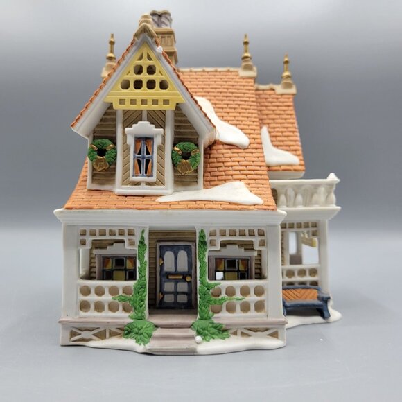 Vintage Dept 56 Heritage Village "Bobwhite Cottage" Lighted House Porcelain CHIP - Picture 9 of 16